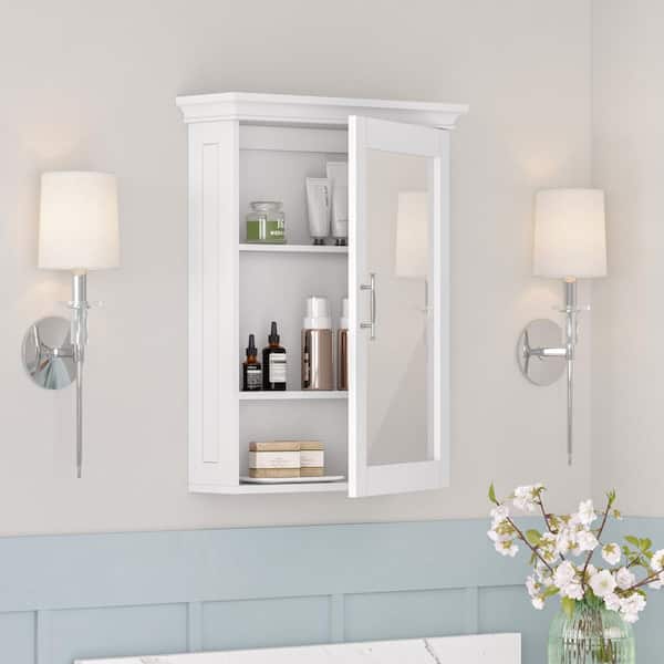 Somerset 19.31 in. W x 6 in. D x 24.94 in. H Bathroom Storage Wall Cabinet with Adjustable Shelf in White