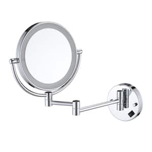 8 in. x 8 in. Small Round Magnifying Freestanding Bathroom Makeup Mirro in Chrome