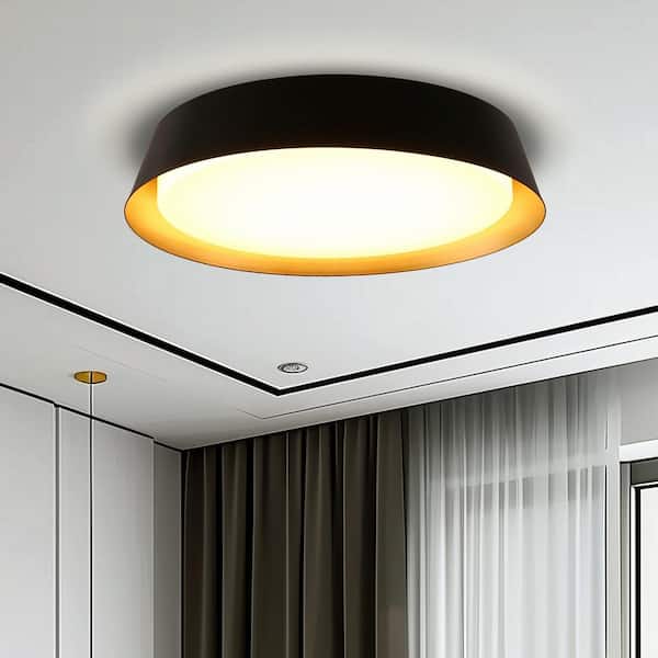 12in. Black and Gold Flush Mount Ceiling Light, 21W 1250LM LED Ceiling Light Fixture 5CCT Dimmable for Bedroom Hallway