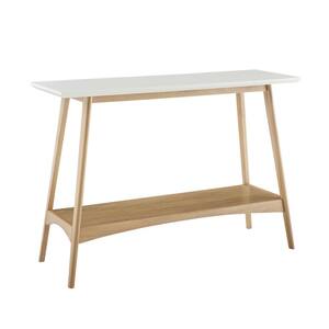 Avalon 48 in. Off-White/Natural Rectangle Wood Console Table