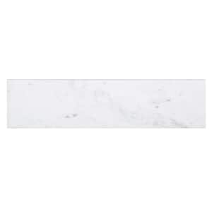 Italian White Carrara 4 in. x 16 in. Honed Marble Wall and Floor Tile (8 sq. ft./Case)