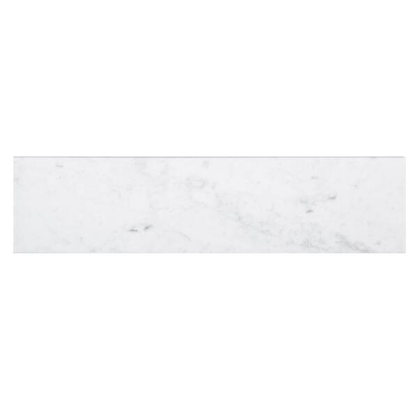 Jeffrey Court Italian White Carrara 4 in. x 16 in. Honed Marble Wall and Floor Tile (8 sq. ft./Case)