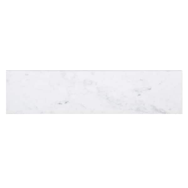 Jeffrey Court Italian White Carrara 4 in. x 16 in. Honed Marble Wall and Floor Tile (0.444 sq. ft. /Each)