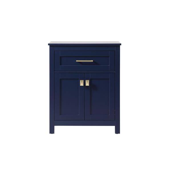 Unbranded Timeless Home 24 in. W x 16 in. D x 30 in. H Blue Freestanding Linen Cabinet