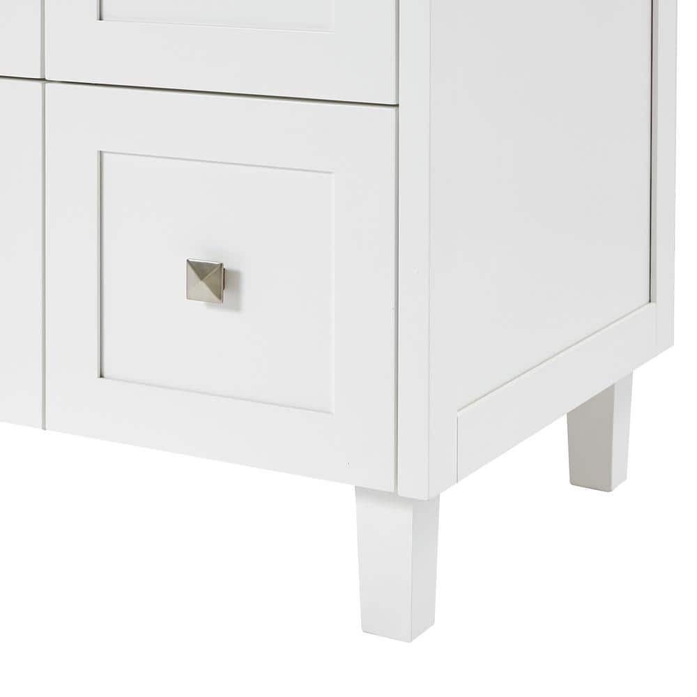 Monroe 60" White Solid Wood Freestanding Bathroom Vanity
