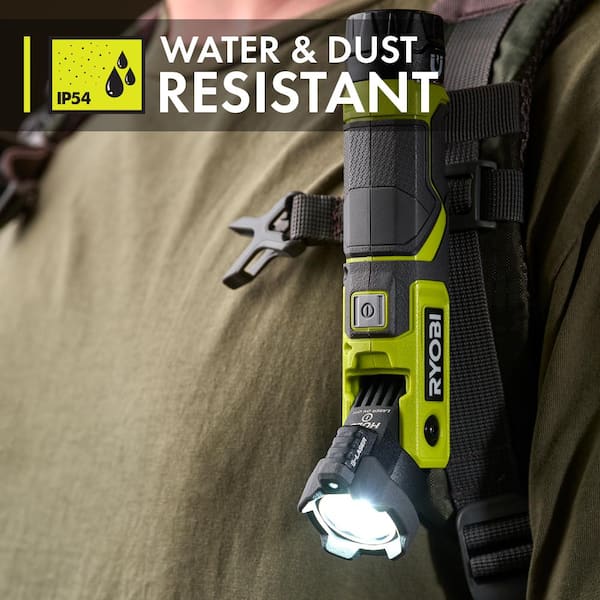 RYOBI - USB Lithium Cordless Pivoting 625 Lumens Rechargeable Head Flashlight Kit with 2.0 Ah Battery and Charging Cable