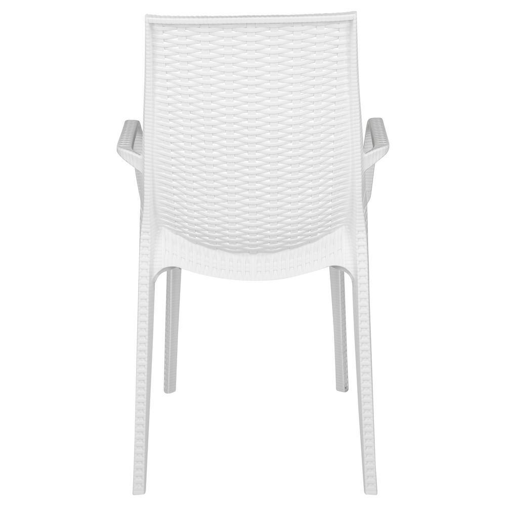 Kent Modern White Polypropylene Outdoor Dining Chair Set