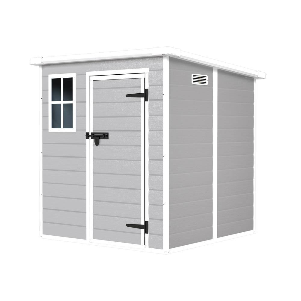 6 ft. wide x 6 ft. Deep Outdoor Resin Storage Shed with Windows, Floor, for
