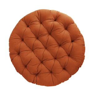 44 in. x 4 in. Indoor Round Papasan Cushion in Sunbrella Canvas Rust