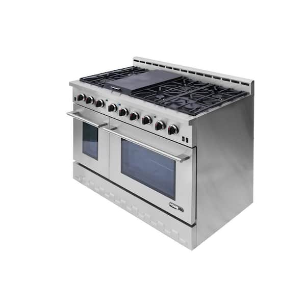 KitchenAid 48 Professional Double Oven Dual Fuel Range in Stainless Steel