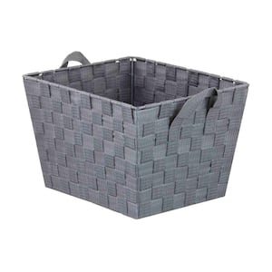 15 in. D x 5 in. H x 13 in. W Grey Fabric Cube Storage Bin