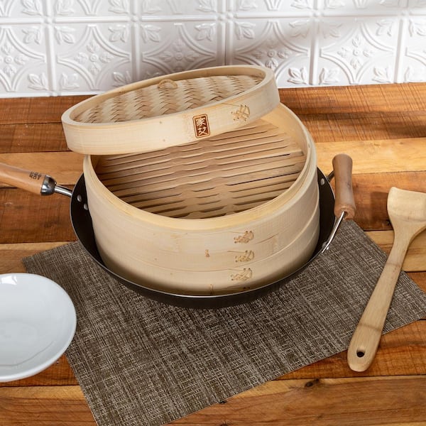 6 inch Bamboo Steamer Base Lid - K. K. Discount Store