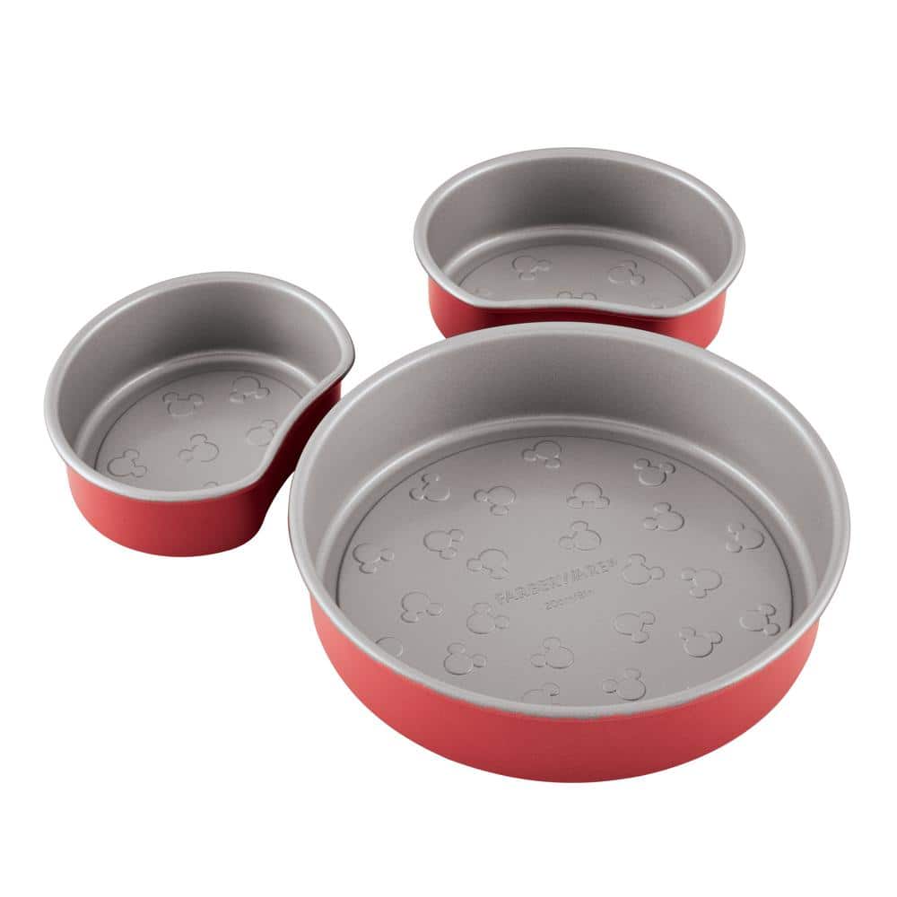 Farberware Red Nonstick 3-Piece Mickey Mouse Cake Pan Set