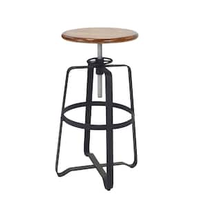 Smythson 24 in. to 30 in. Adjustable Chestnut and Black Stool