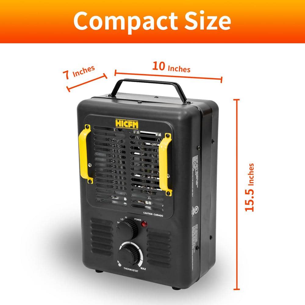 Black Electric Convection Space Heater with Thermostat