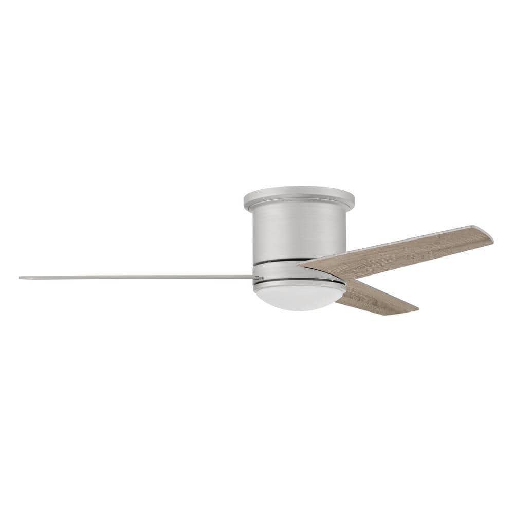 Cole 52'' Painted Nickel Flush Mount Ceiling Fan with LED Light