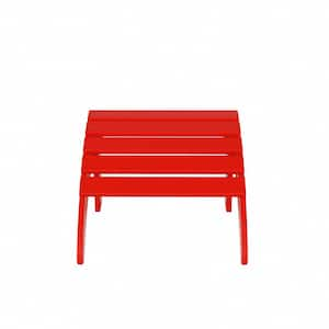 District Red Plastic Outdoor Adirondack Chair Folding Ottoman