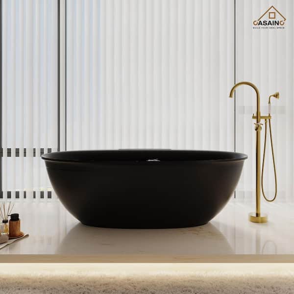 63 in. x 33 in. Soaking Bathtub in Matte Black