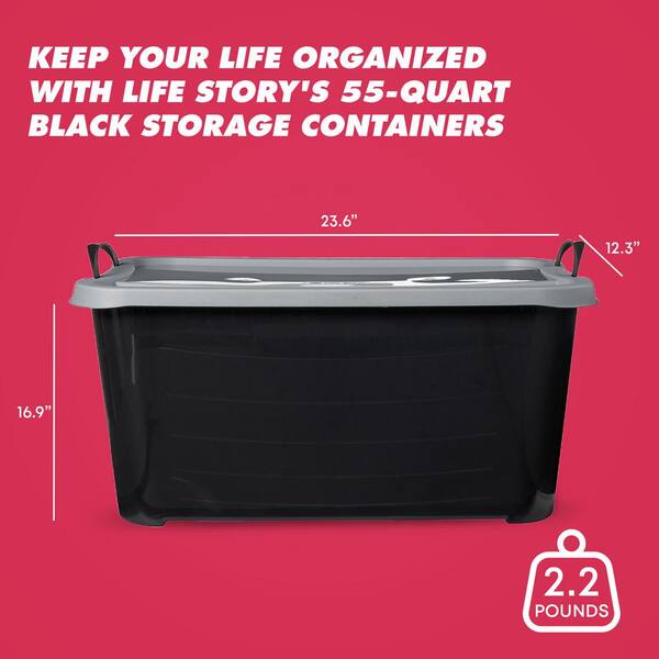 VAULTROOM CONTAINER BLK　50L Locking Stackable Closet and Storage Box 55 Qt. Containers