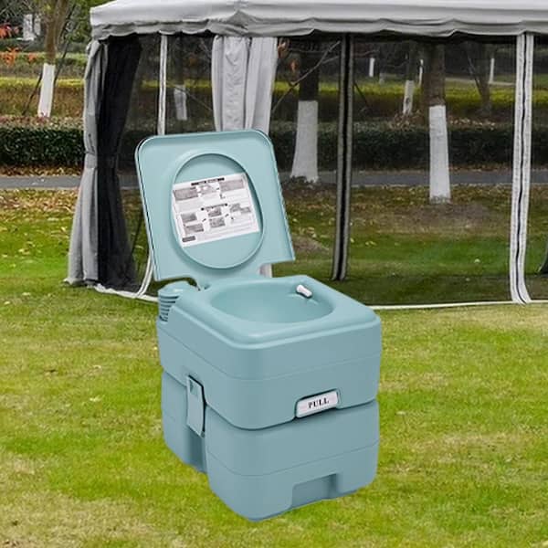 Amucolo 5.3 gal. 20 L Flush Green Outdoor Indoor Travel Camping Portable Toilet