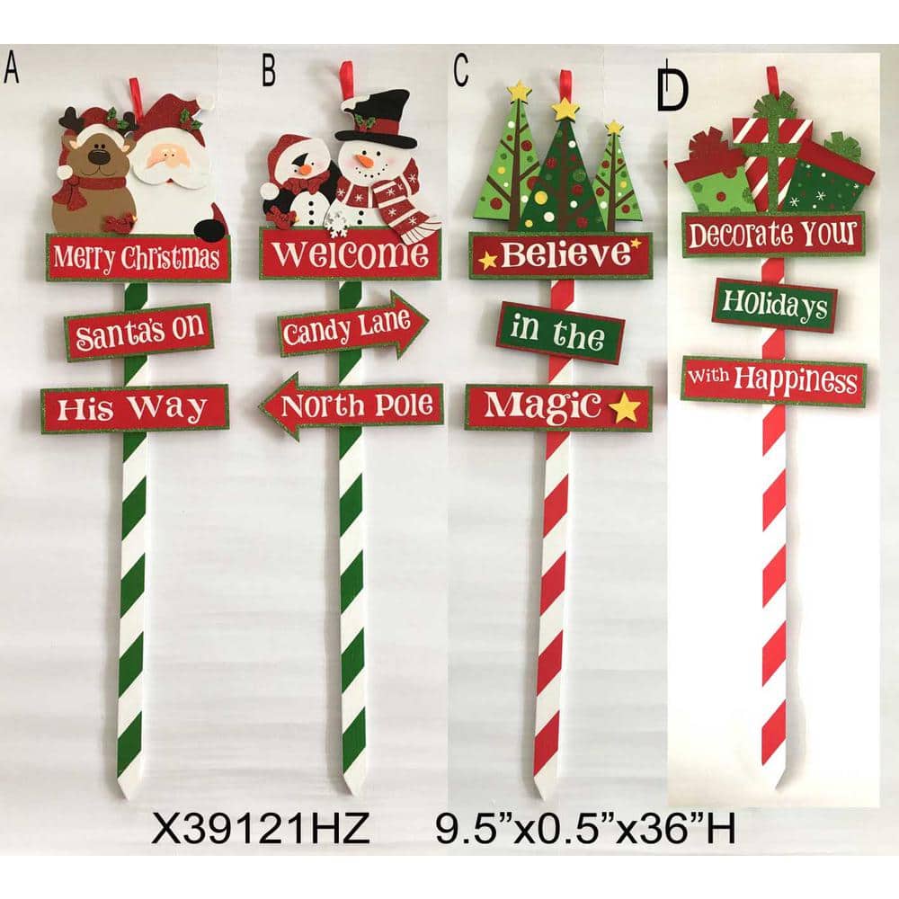 Home Accents Holiday 36 in. Holiday Yard Stake (4 Assorted Styles