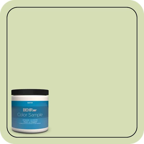 BEHR PREMIUM PLUS 8 oz. #420C-3 Celery Bunch Satin Enamel Interior/Exterior Paint & Primer Color Sample