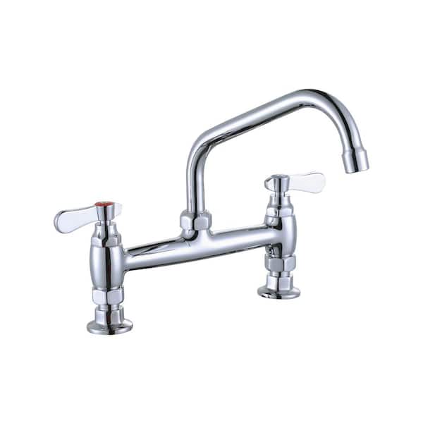 8 in. 2-Handle Deck-Mount Bridge Utility Faucet in Polished Chrome 8 in. 2-Handle Deck-Mount Bridge Utility Faucet in Polished Chrome