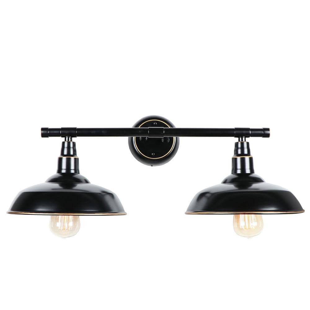 2-Light Imperial Black Outdoor Barn Light Sconce