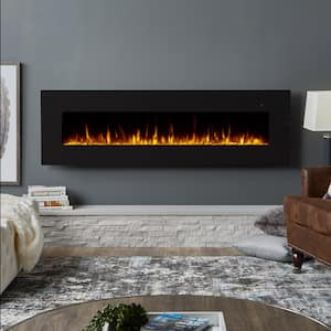 Corretto 72 in. Electric Wall-Mount Electric Fireplace in Black
