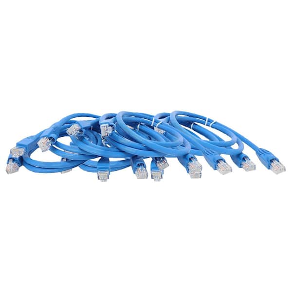 Micro Connectors, Inc 3 ft. Cat 6A 10Gb UTP Ethernet Patch (24AWG) Cable, Blue (10-Pack)