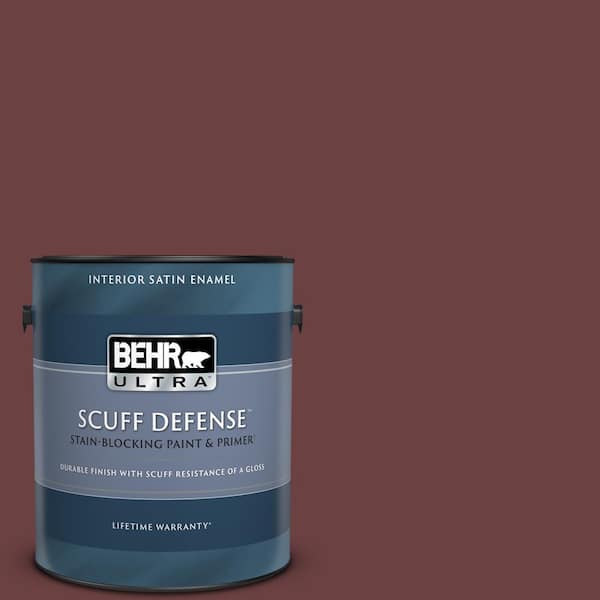 BEHR ULTRA 1 gal. #BIC-50 Deep Claret Extra Durable Satin Enamel Interior Paint & Primer