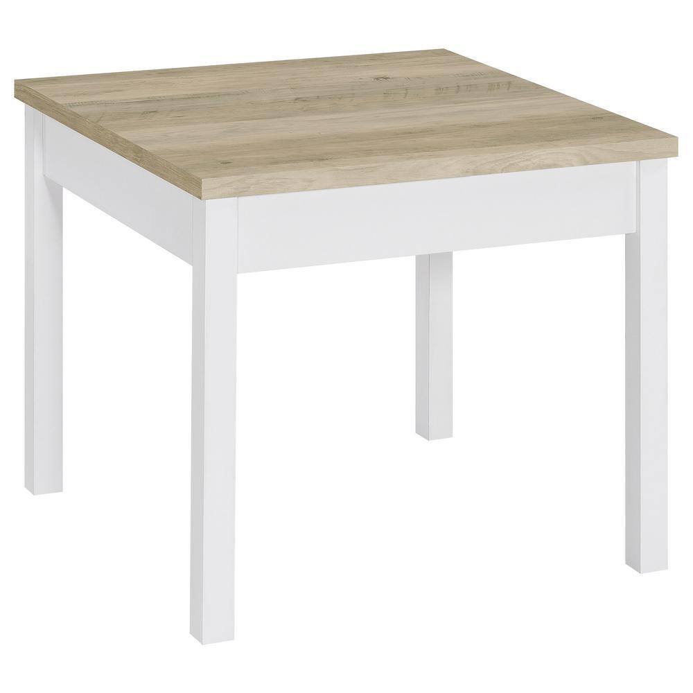 Stacie 47" Brown and White Rectangular Wood Coffee Table Set
