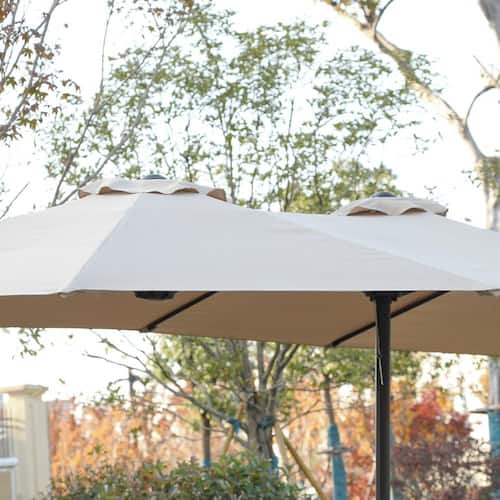 セット 14.8 ft. Double Sided Outdoor Umbrella Rectangular Large