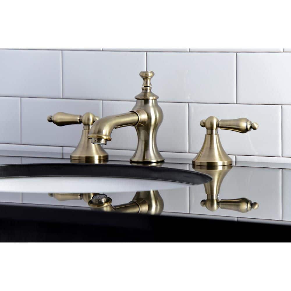 Vintage Brass 8" Widespread Elegant Bathroom Faucet