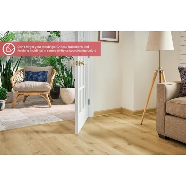 Pergo Outlast+ Golden Briar Oak 12 mm T x 7.4 in. W Waterproof Laminate Wood Flooring (19.63 sqft/case)