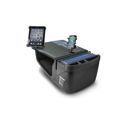 Efficiency GripMaster Car Desk Blue Steel Flames with Built-In Power Inverter, X-Grip Phone Mount and Tablet Mount