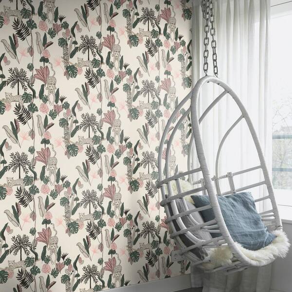 rasch Tadoba Pink Jaguar Grove Wallpaper Sample RH540338SAM