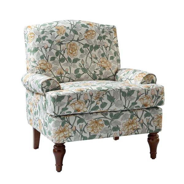 JAYDEN CREATION Bastien 31 in. Floral Patterned Fabric Arm Chair with ...