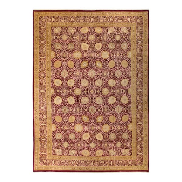 Mogul Purple 12 ft. x 18 ft. Oriental Wool Indoor Area Rug