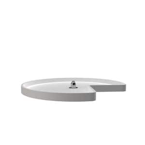 32 in White Polymer Kidney Lazy Susan with Bottom mount