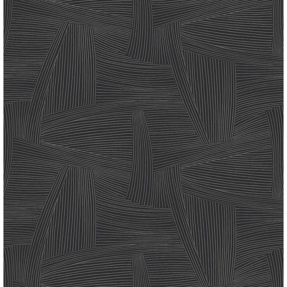 Reid Black Woven Geometric Non-Woven Wallpaper