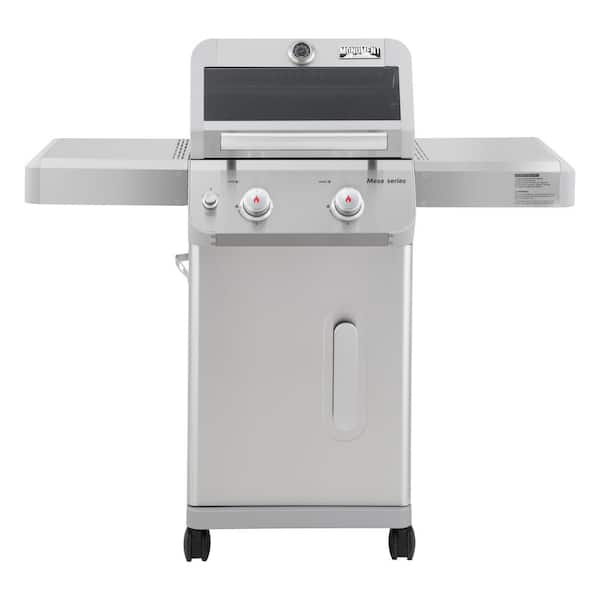 Monument Grills Mesa Portable 2-Burner Propane Gas Grill in Stainless Steel with Clear View Lid and LED Controls