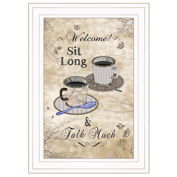 HomeRoots Charlie Sit Long Talk Much 1-Piece Framed Wall Art 15 in. x 11 in.