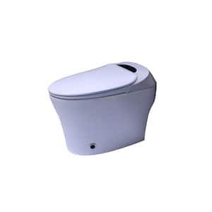 Moray Smart 1-Piece 1.69 GPF Single Flush Elongated Automatic with Foot Sensor Toilet in White, Seat Included