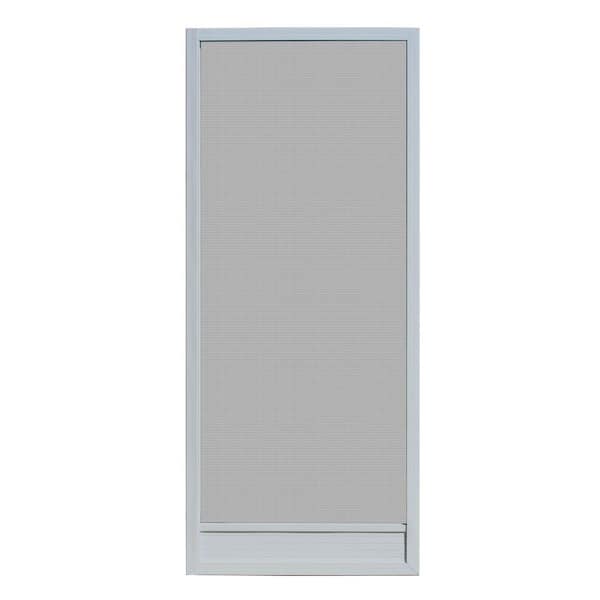Unique Home Designs 30 in. x 80 in. Delray Grey Outswing Metal Hnged Screen Door
