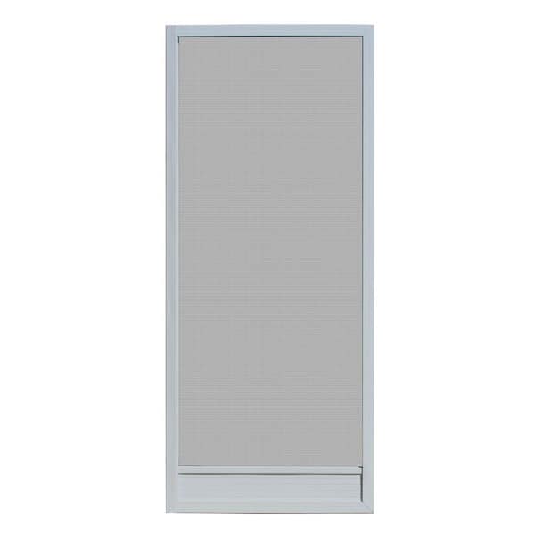 Unique Home Designs 32 in. x 80 in. Delray Grey Outswing Metal Hinged Screen Door