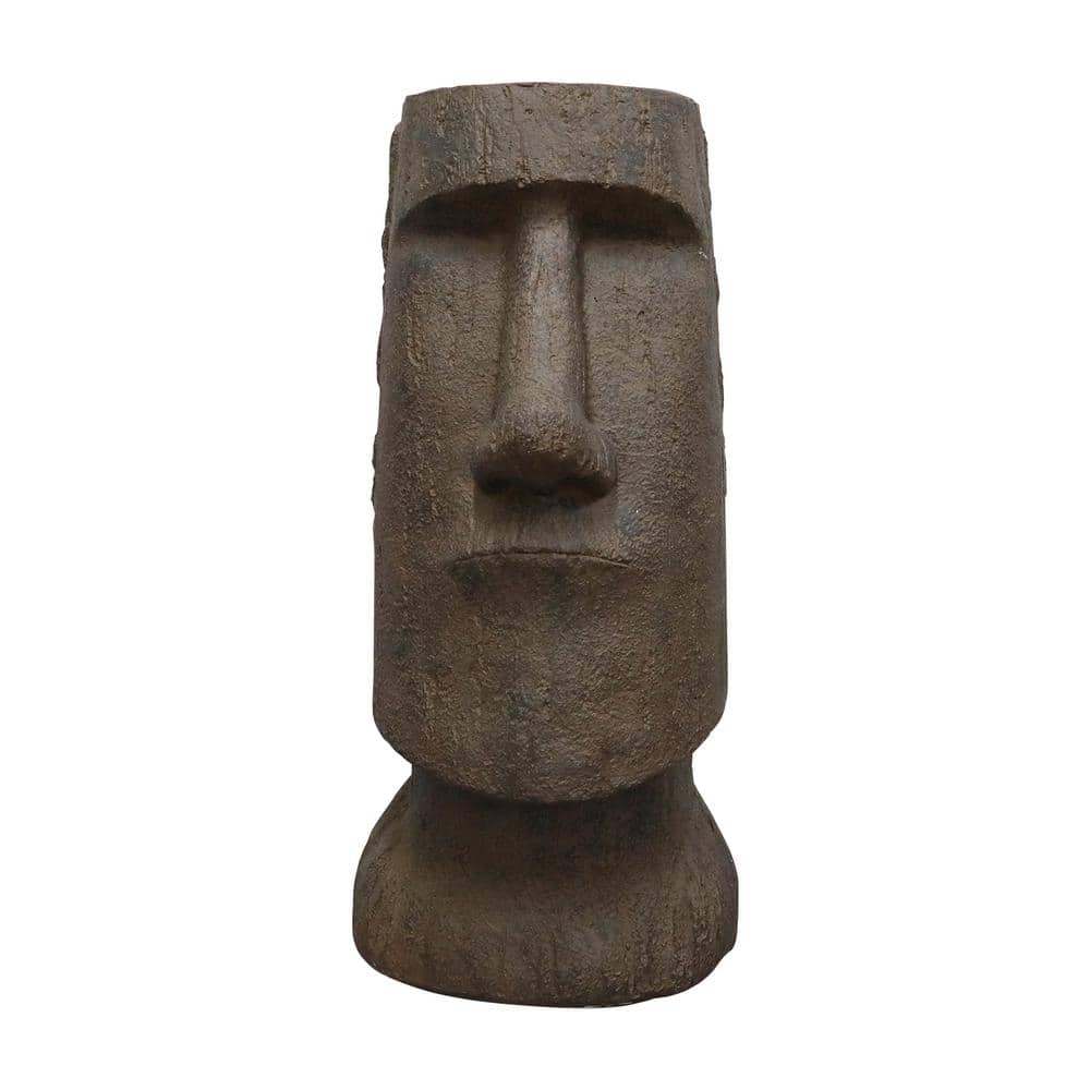 Watnature 35. 6 in. Cement Face Garden StatueEaster Island Head Statue
