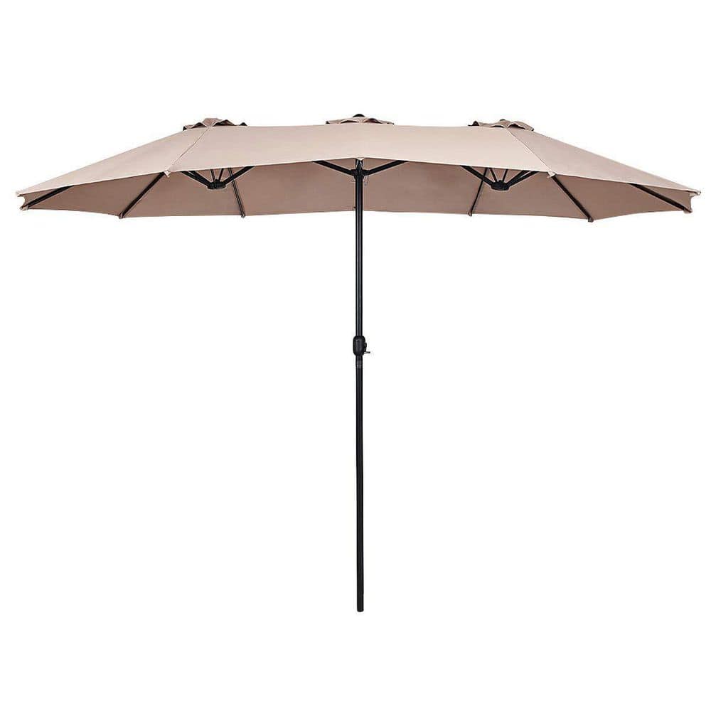 15 ft. Market Double Sided Outdoor Patio Umbrella with Crank and UV Sun Pro