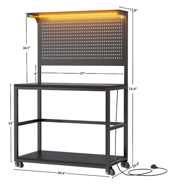 PAKASEPT 3D Printer Stand with Filament Storage Workstation, Large