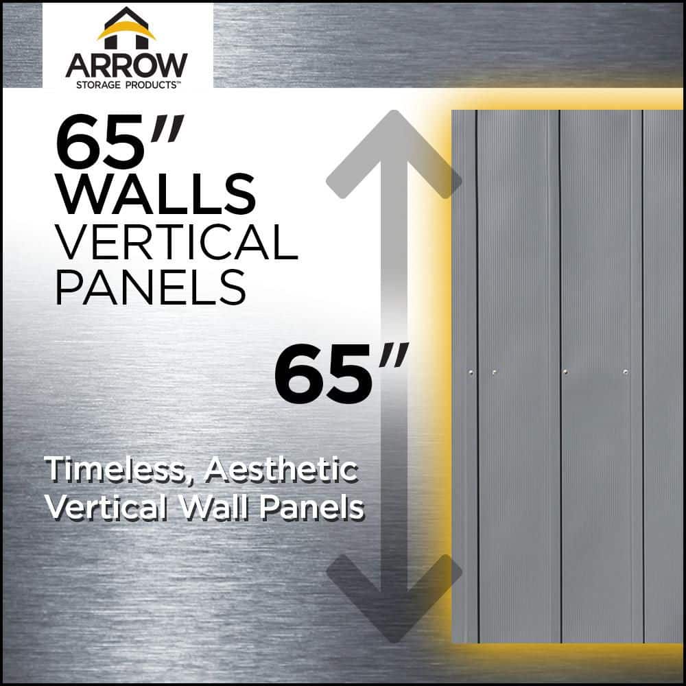 6 ft. x 4 ft. Gray Metal Storage Shed with Pent Roof